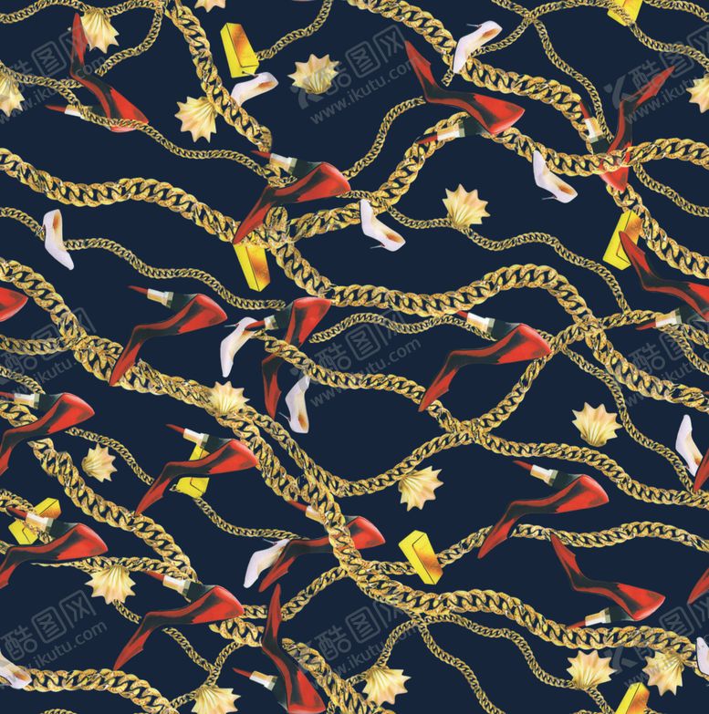 编号：79262909211422464472【酷图网】源文件下载-方巾大牌链条豹纹迷彩