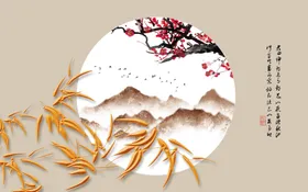 竹子山水画画欣赏玄关