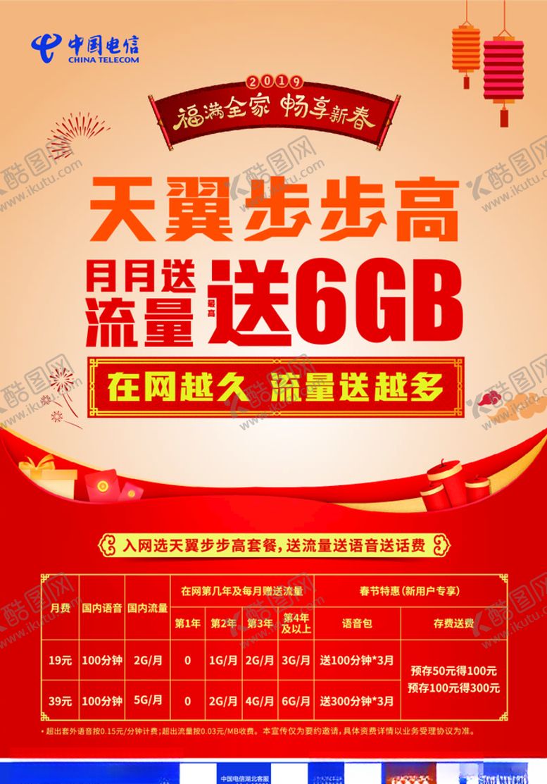 编号：45437310080613175456【酷图网】源文件下载-中国电信步步高海报