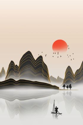 中国风山装饰