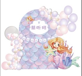 美人鱼主题女宝宝生日宴图片