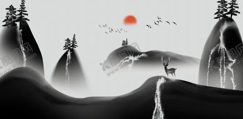 编号：56037302122231281930【酷图网】源文件下载-水墨山水画