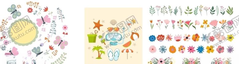 编号：76628610220905301719【酷图网】源文件下载-花朵蝴蝶矢量图