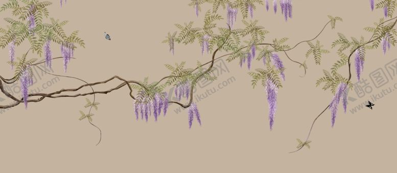 编号：21052602101658321760【酷图网】源文件下载-中式花鸟壁画