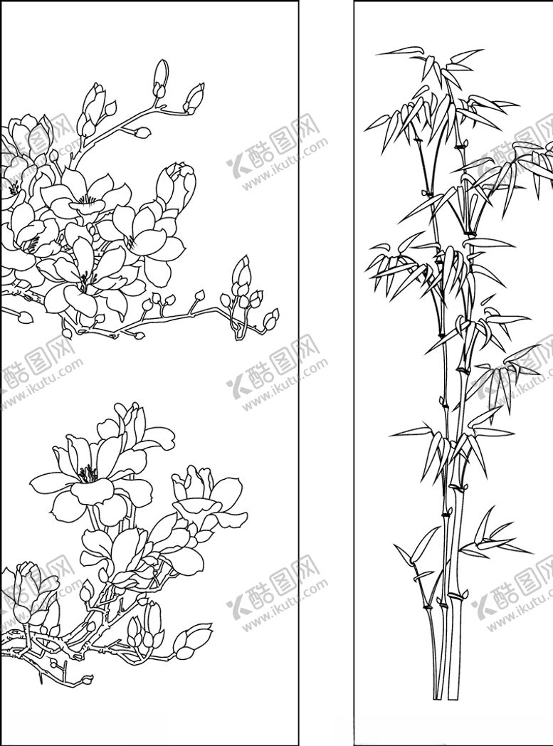 编号：71923309241452106196【酷图网】源文件下载-玉兰花竹子