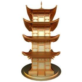 宝塔建筑立体海报背景素材