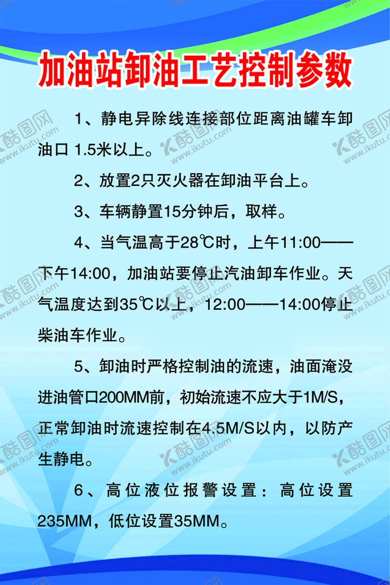 编号：97941410211312586697【酷图网】源文件下载-加油站卸油工艺控制参数