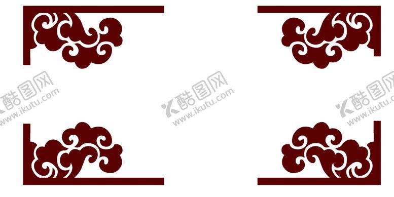 编号：28078610210937506841【酷图网】源文件下载-中国风祥云边框角标