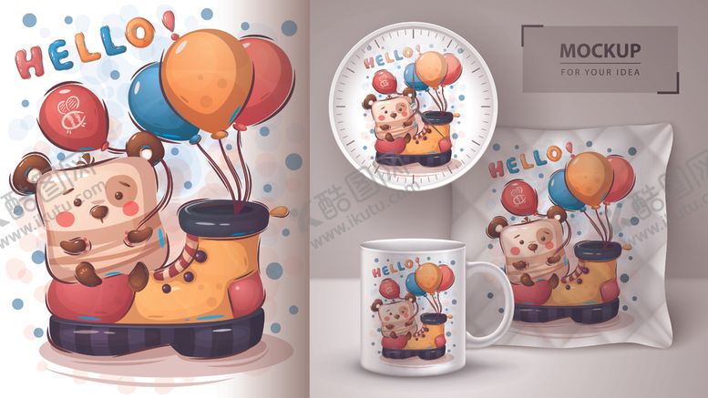 编号：44266410102225176512【酷图网】源文件下载-卡通动物印花