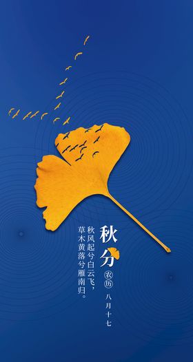 秋分节气海报背景大气简约