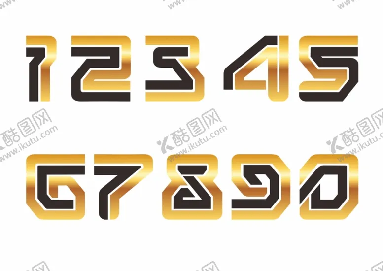 编号：13233310192108001775【酷图网】源文件下载-金色数字
