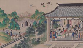 红楼梦场景精美工笔画