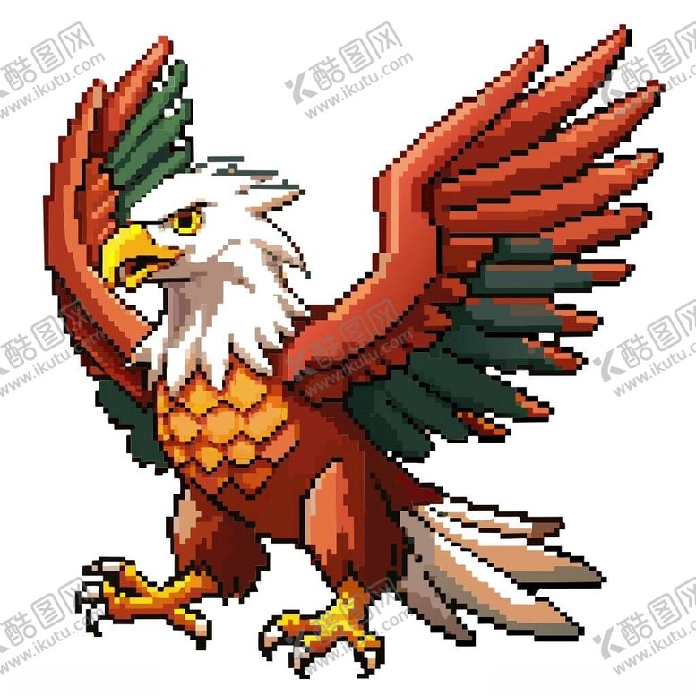 编号：30554201211308059047【酷图网】源文件下载-像素风格老鹰