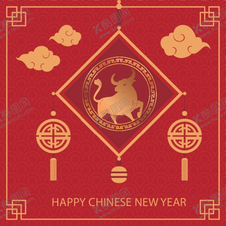 编号：83583604301812587422【酷图网】源文件下载-牛新年展板背景