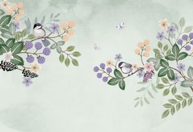 浮雕花蝴蝶背景墙