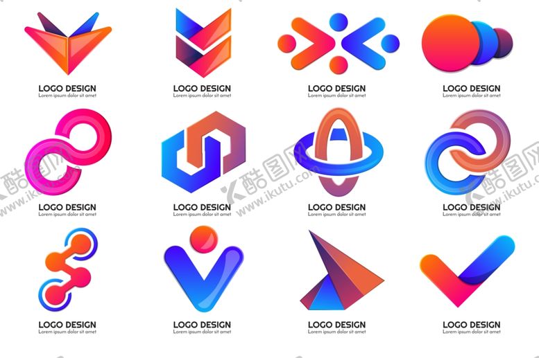 编号：99616004051238018503【酷图网】源文件下载-多样创意几何图形标志设计