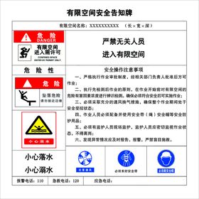 有限空间作业安全告知牌