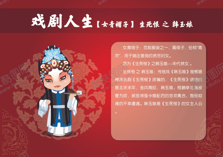 编号：54875305101703312354【酷图网】源文件下载-卡通京剧人物--韩玉娘