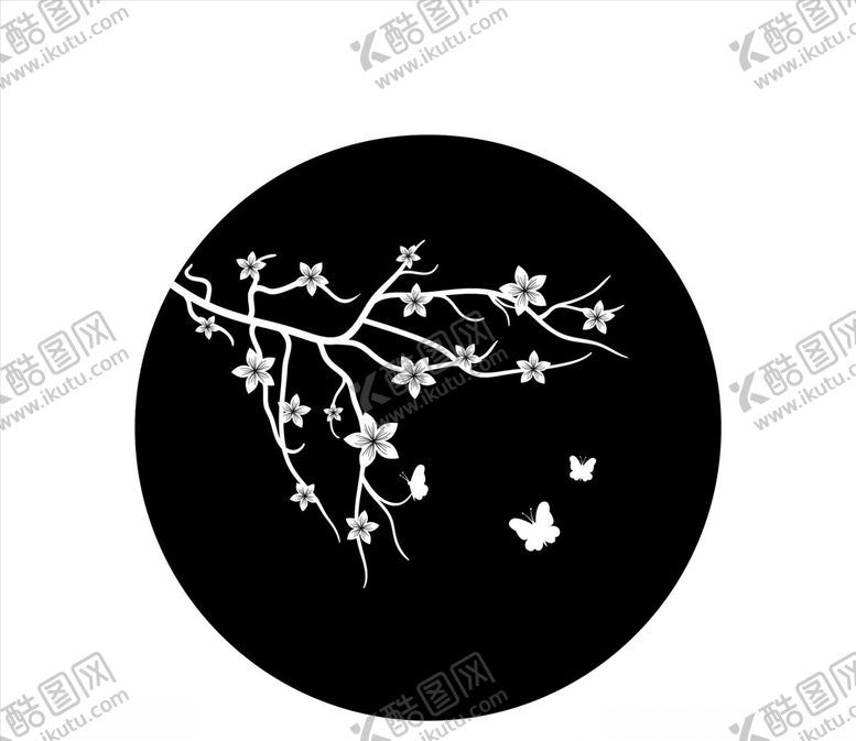 编号：53816309190113545307【酷图网】源文件下载-黑色和白色樱花