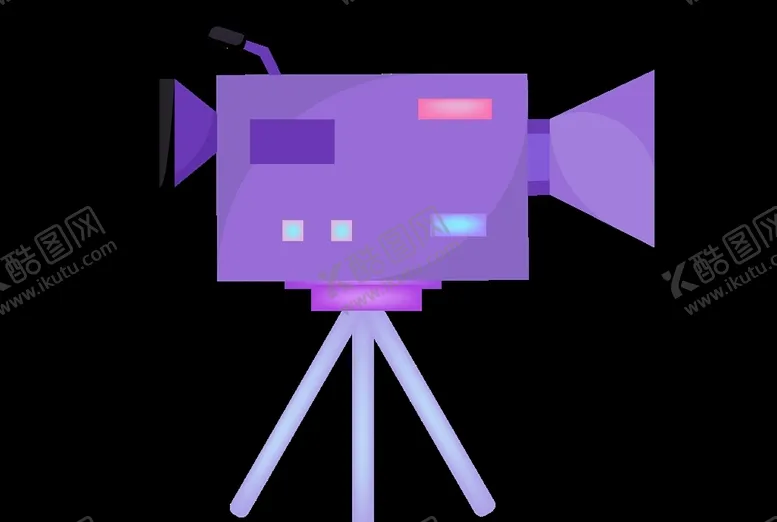 编号：98169207021131427126【酷图网】源文件下载-紫色摄影机矢量电影元素