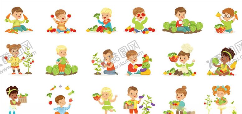 编号：69271110090540381447【酷图网】源文件下载-拿蔬菜小孩