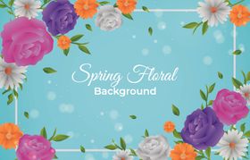 清新花卉边框背景图