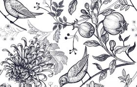 原创手绘花朵矢量花朵边框