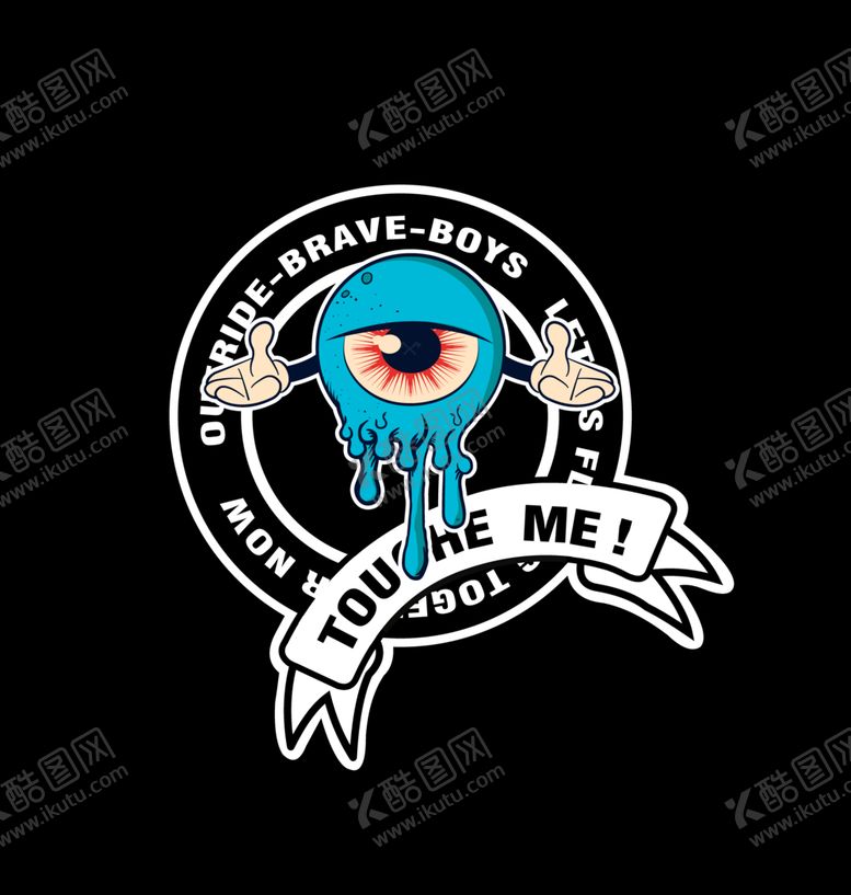 编号：40527409261121335956【酷图网】源文件下载-可爱液滴眼球人圈圈英文标志图案