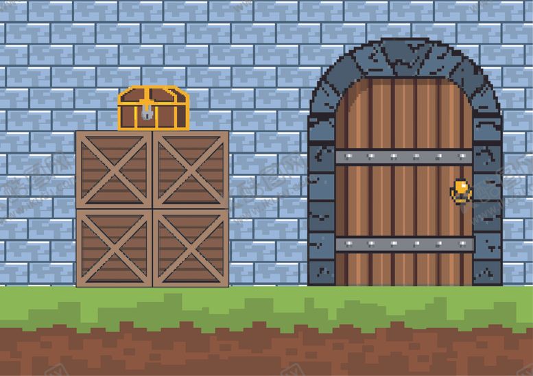 编号：95607209131737272551【酷图网】源文件下载-复古像素风游戏场景插画