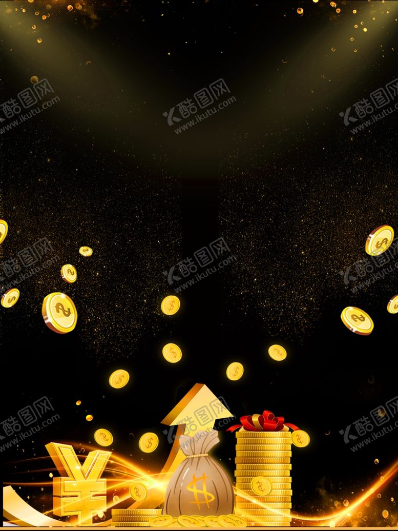 编号：40881709240319244244【酷图网】源文件下载-理财金色背景
