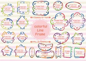 多彩手绘标签装饰图案集