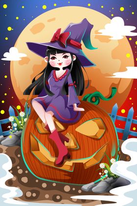万圣节插画设计活动标签