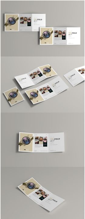 企业品牌文创三折页设计样机