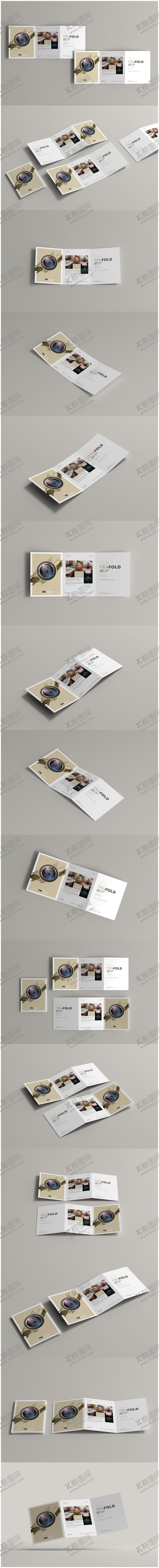 编号：35590709221506077554【酷图网】源文件下载-企业品牌文创三折页设计样机