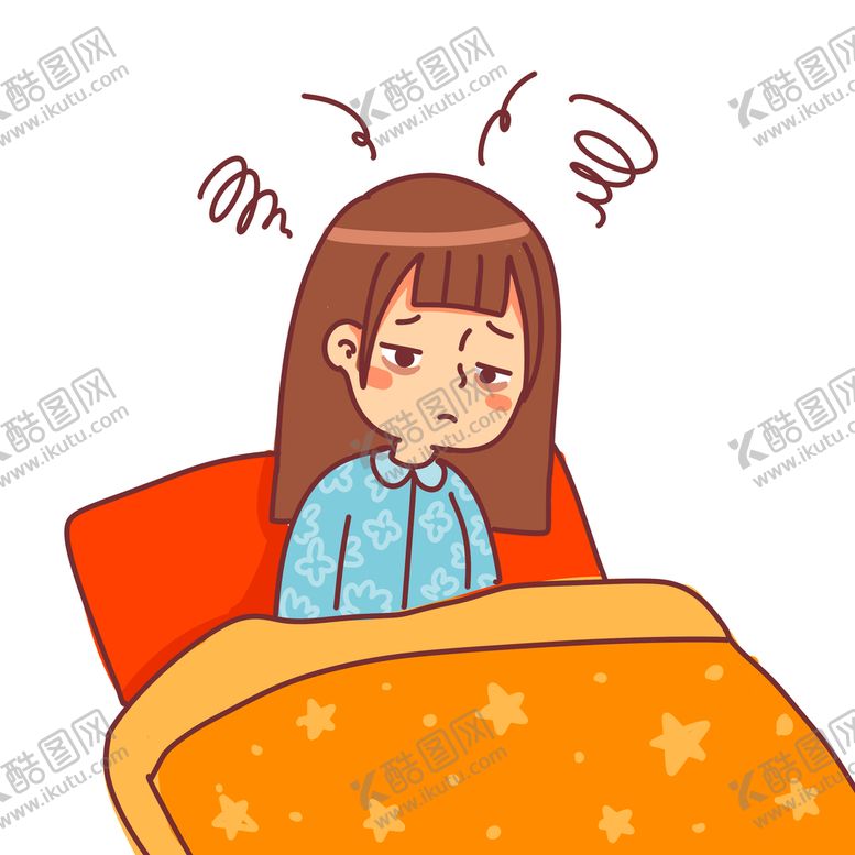 编号：17460909130257314591【酷图网】源文件下载- 女孩失眠手绘素材