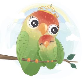 温馨浪漫儿童插画