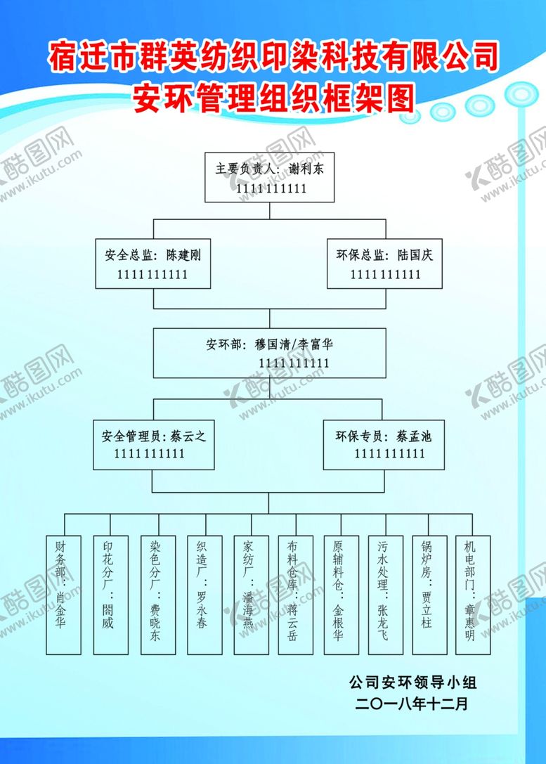 编号：61639510270752042984【酷图网】源文件下载-管理体系图组织机构图班组建