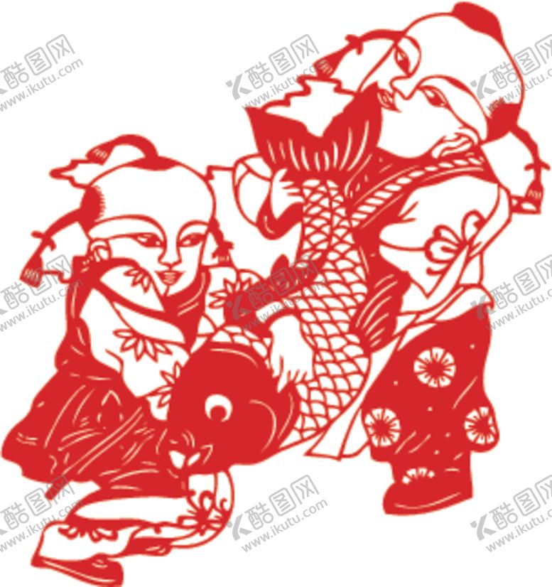 编号：28178609220940302698【酷图网】源文件下载-福娃剪纸