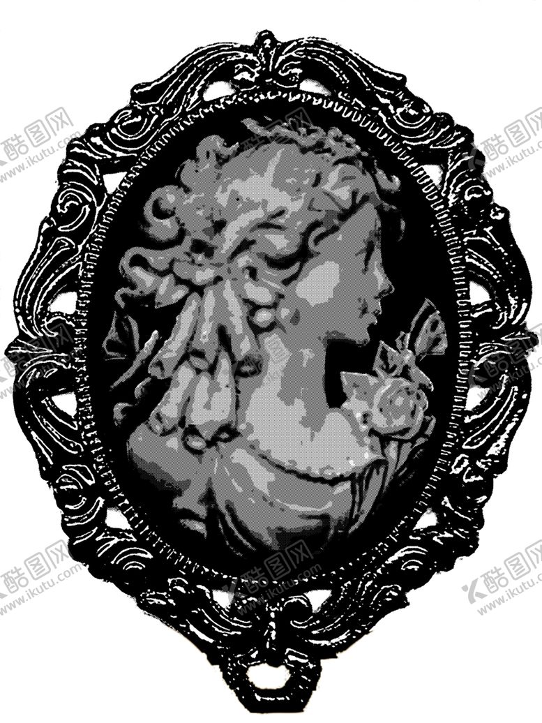 编号：22225509230753246806【酷图网】源文件下载-古典镜框美人头