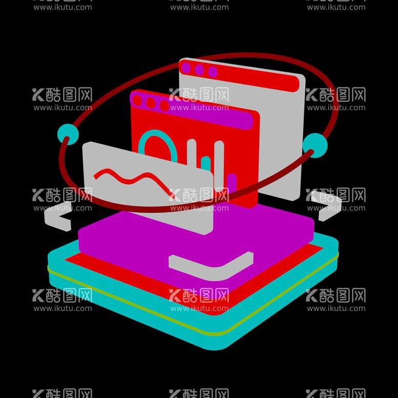 编号：44567512182044076758【酷图网】源文件下载-3D立体互联网图标