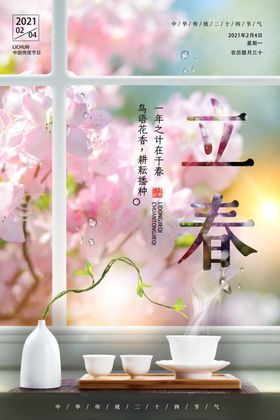 立春唯美弥散海报