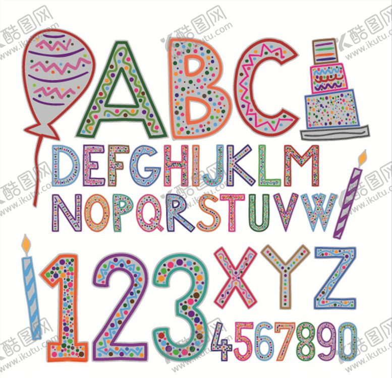 编号：79524210030822459926【酷图网】源文件下载-矢量字母数字