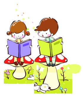 读书卡通校园学校