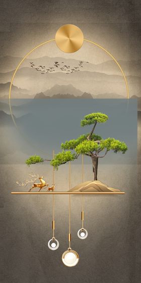 中式禅意山水装饰画意境图