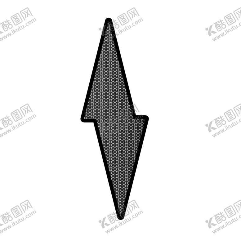 编号：55848610261021269066【酷图网】源文件下载-黑色描边金属蜂窝闪电图标
