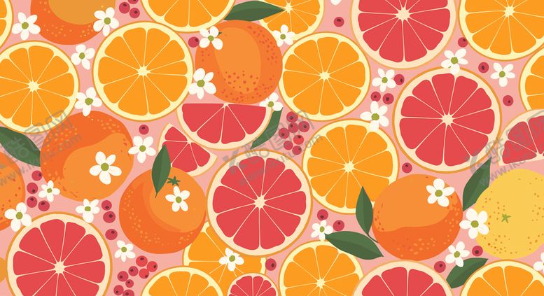 编号：84977404040120575239【酷图网】源文件下载-柑橘水果图案