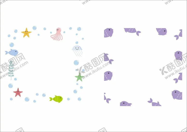 编号：10084002142313219337【酷图网】源文件下载-海洋动物边框