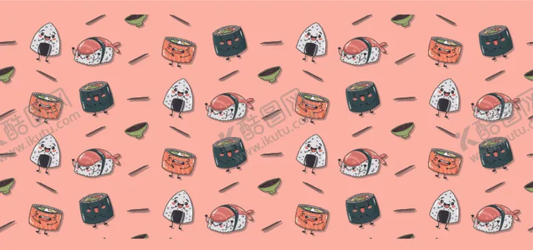 编号：41920109091835262276【酷图网】源文件下载-可爱的寿司花纹
