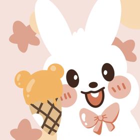 中秋吃月饼的小兔子矢量图