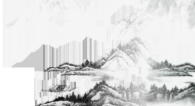 手绘古风插画背景图片水素材山水